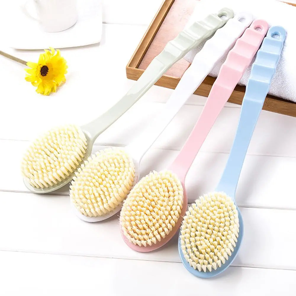 Povei Bath Brush: Exfoliating Back Massage Shower Sponge Scrubber