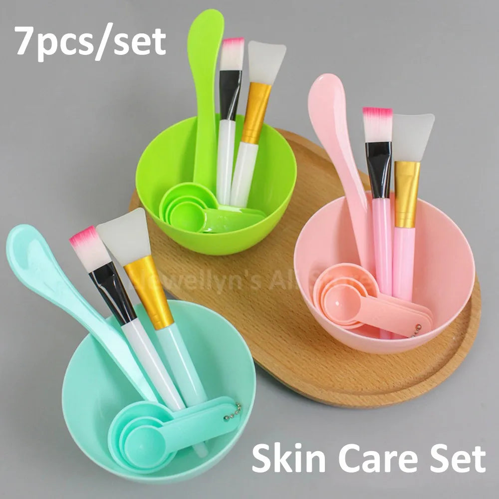 Povei 7pcs Face Mask DIY Beauty Tools Set Skin Care Spa Beauty Kit