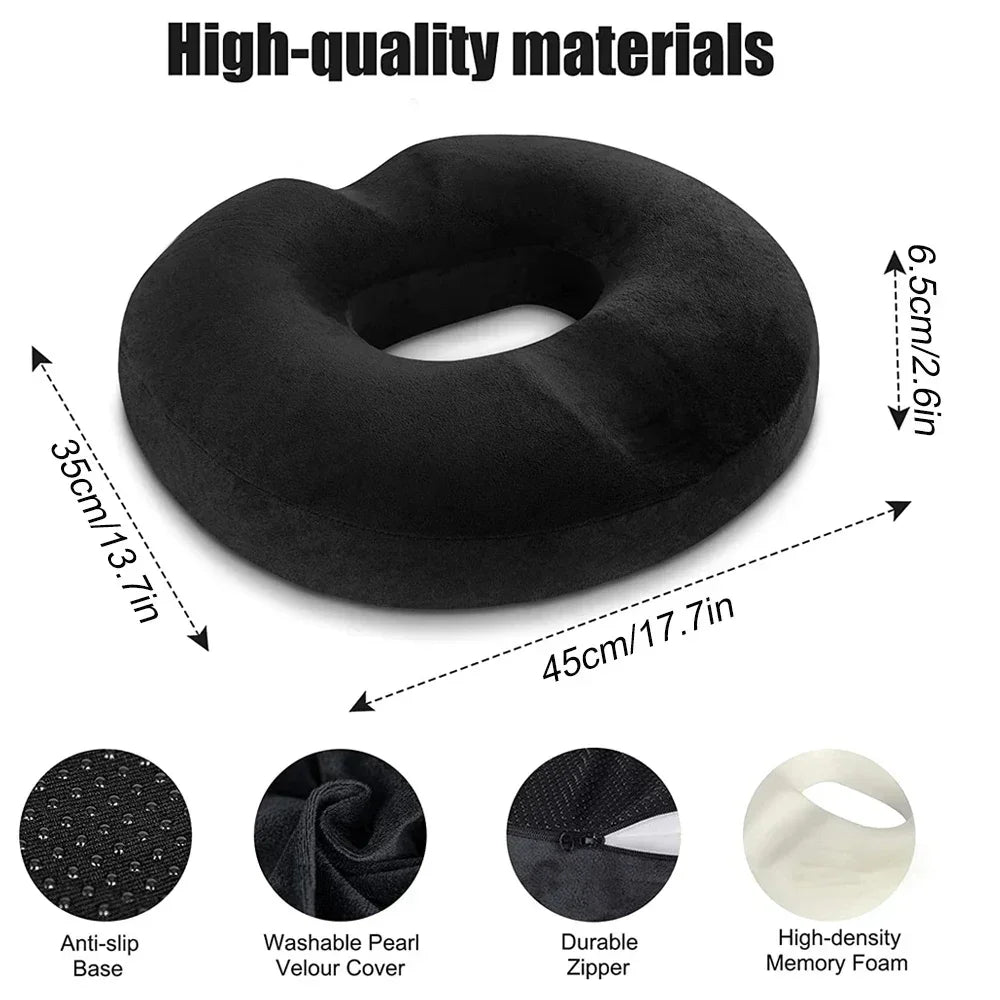 Povei Donut Seat Cushion for Tailbone Pain, Pregnancy, and Post-Surgery Sitting Relief