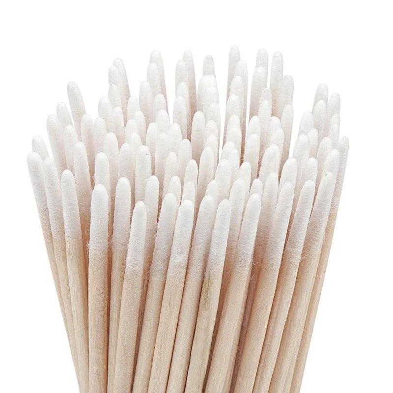 Povei Disposable Micro Cotton Swab Brushes for Eyelash Extensions & Glue Removal