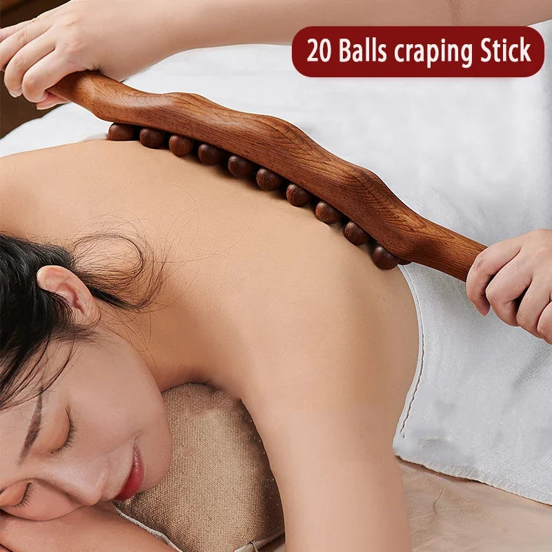 Povei Wood Gua Sha Massage Stick for Muscle Relaxing and Tension Relief