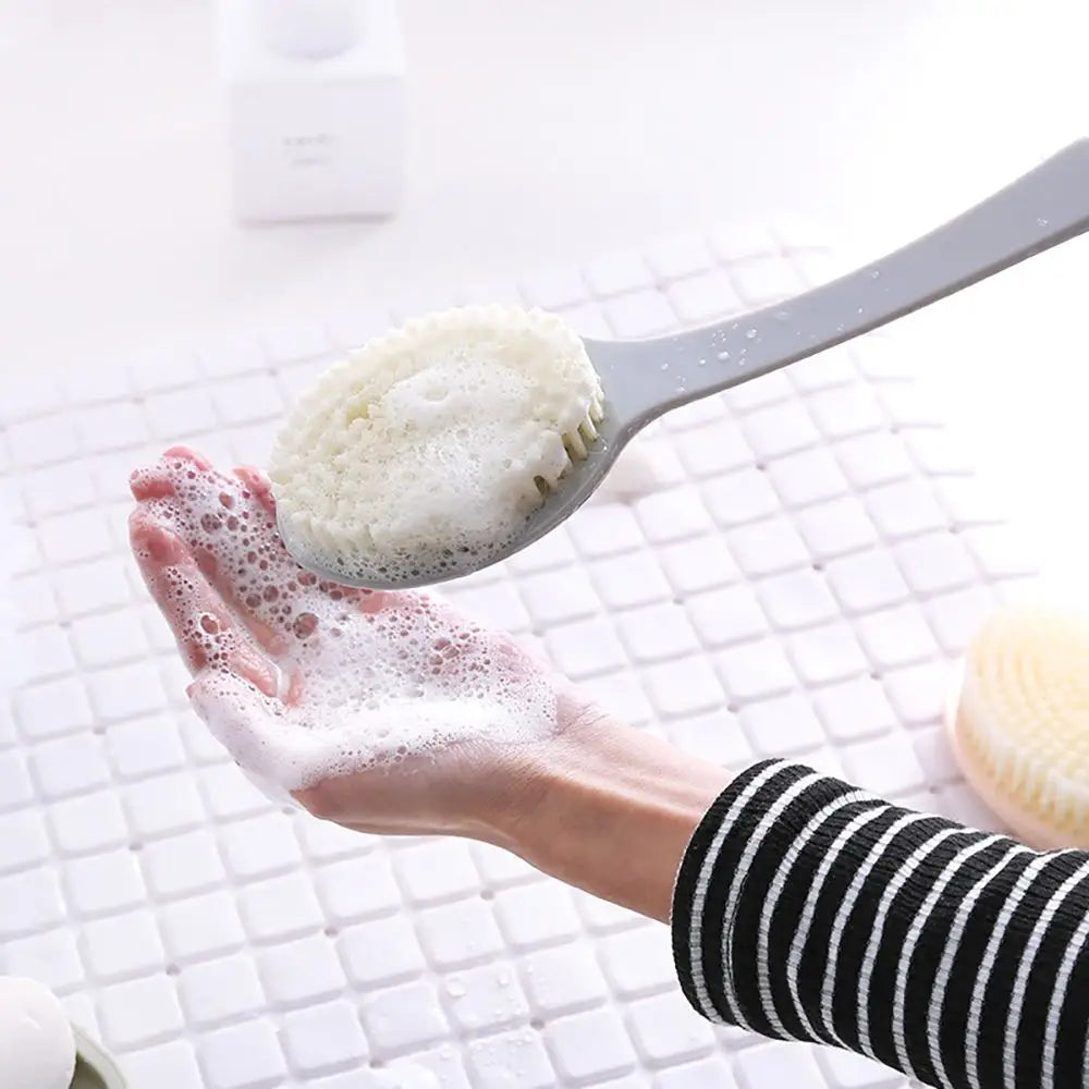 Povei Bath Brush: Exfoliating Back Massage Shower Sponge Scrubber