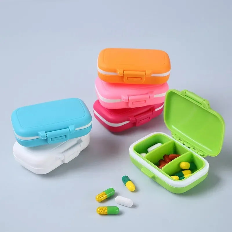 Povei Tablet Organizer Container Meds Box Seal Ring Straw Medicine Case