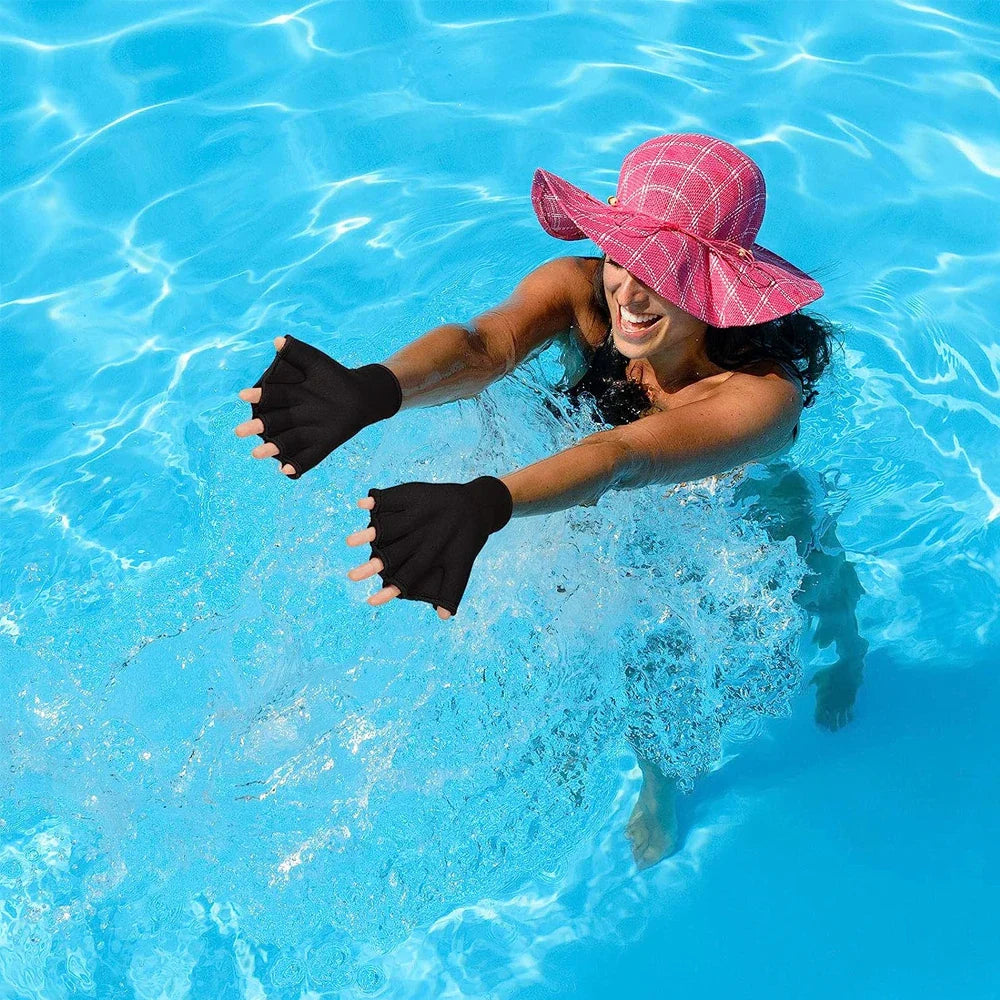 Povei Aquatic Swim Gloves: Waterproof Hand Paddles for Swimming Training