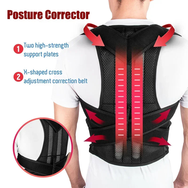 Povei Posture Corrector Back Support Brace Orthopedic Shoulder Wrap for Back Straightening