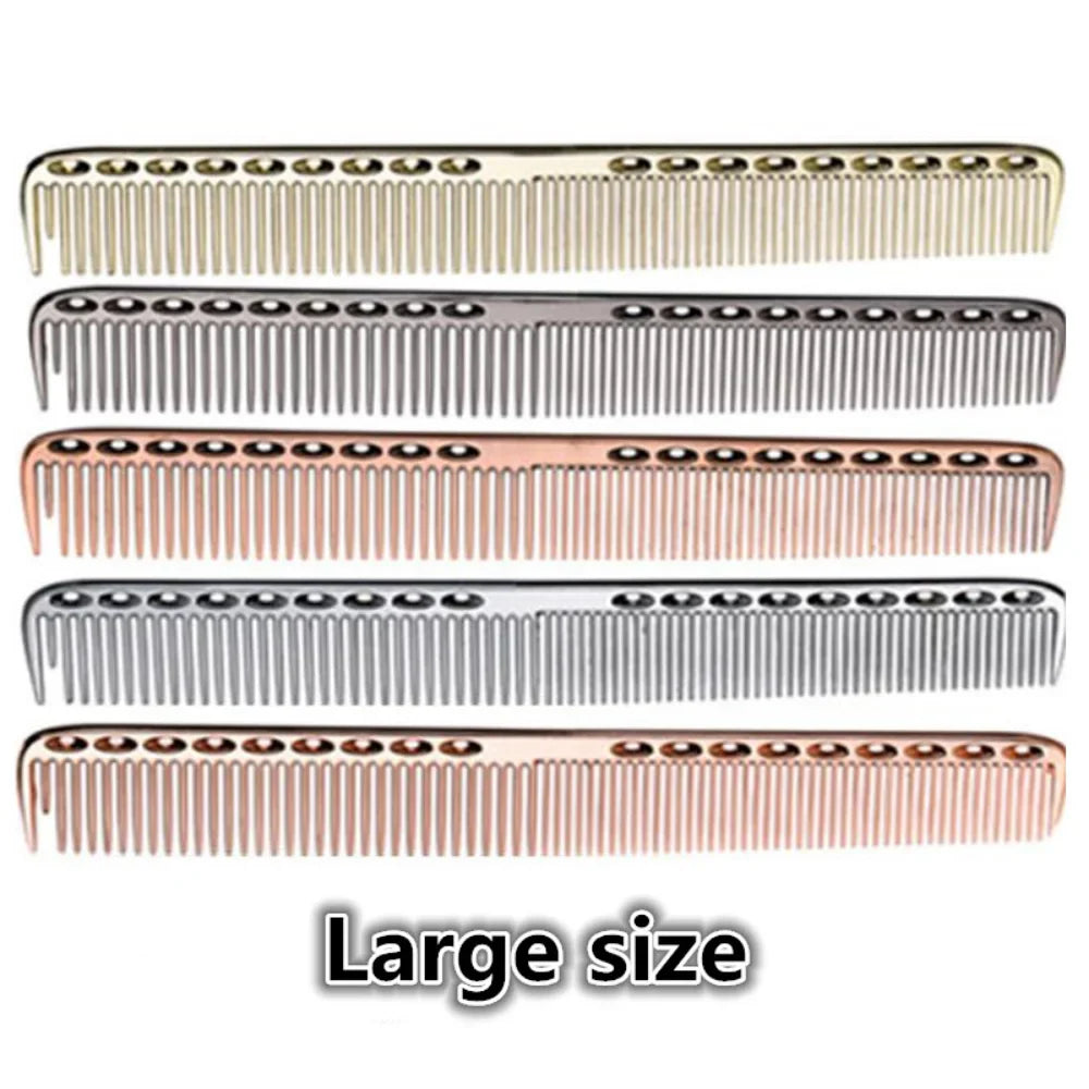 Povei Space Aluminum Hair Comb: Professional Barber Hairdressing Dye Cutting Brush