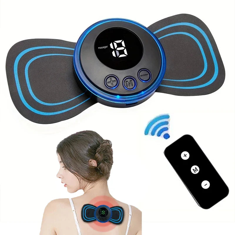 Povei Electric EMS Neck Massager Slim Patch Stimulator Massageador