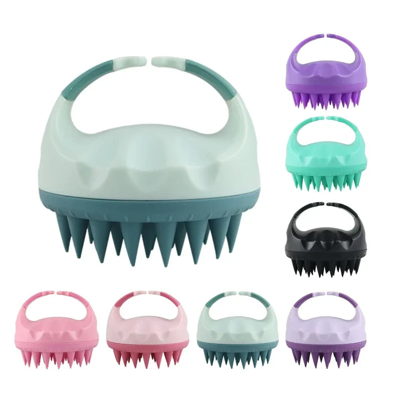 Povei Silicone Scalp Massage Brush Shampoo Comb for Hair Care