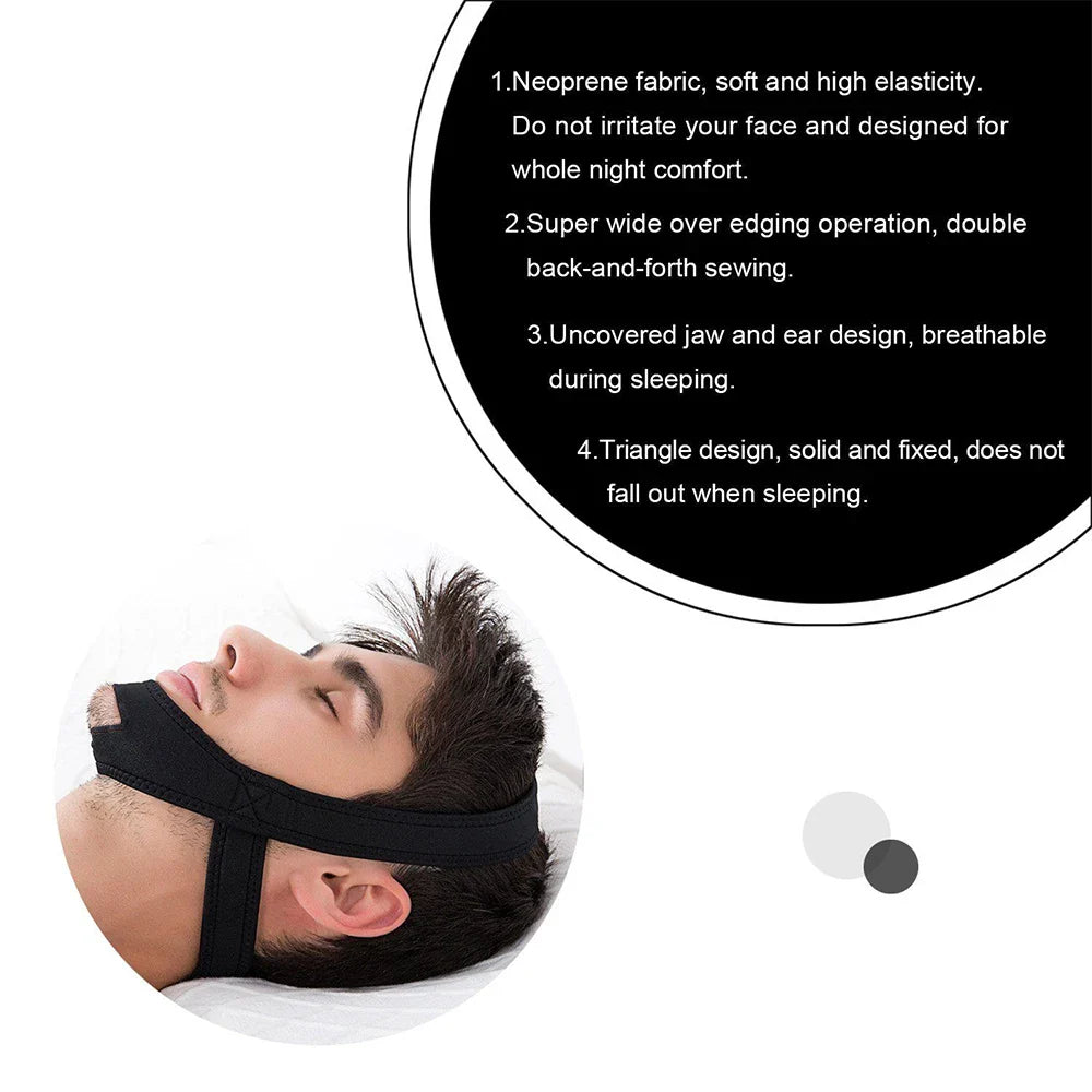 Povei Snore Stopper Chin Strap Night Sleeping Support Aid - Snoring Protection