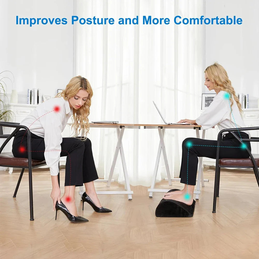 Povei Memory Foam Foot Rest: Office Desk Foot Stool for Support and Relaxation