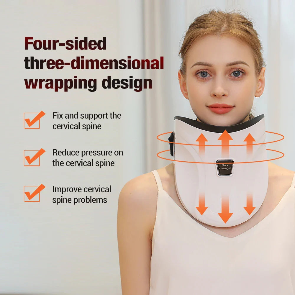 Povei Cervical Traction Device & Neck Stretcher for Posture Correction, Support, and Massage