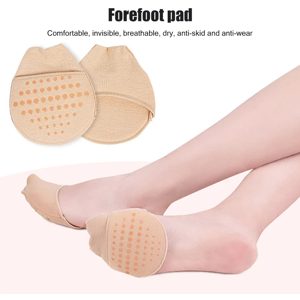 Povei Breathable Invisible Toe Covers for High Heels with Padding and Non-Skid Bottoms