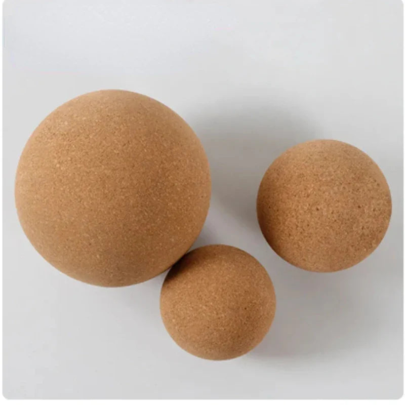 Povei Cork Relaxation Brick and Fascia Ball Set for Portable Fitness and Massage