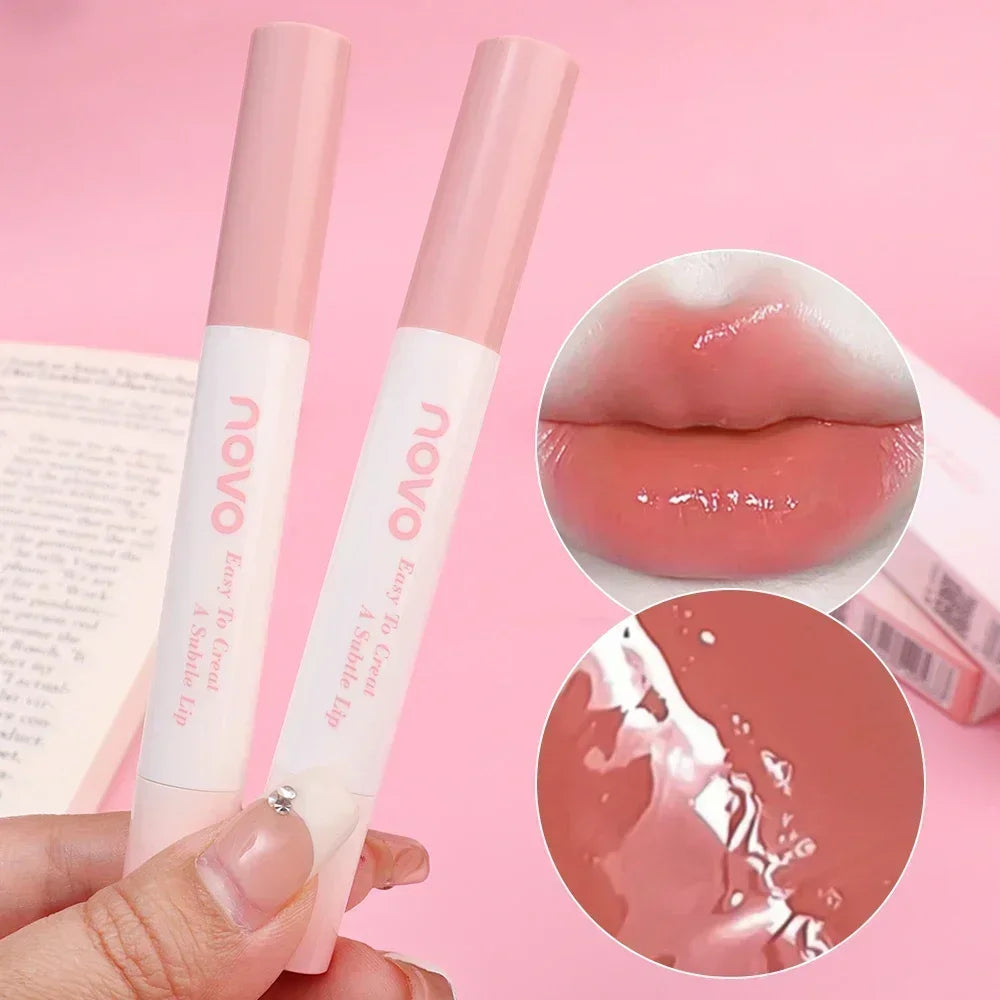 Povei Clear Jelly Lip Gloss with Lasting Moisture for Gorgeous Lips