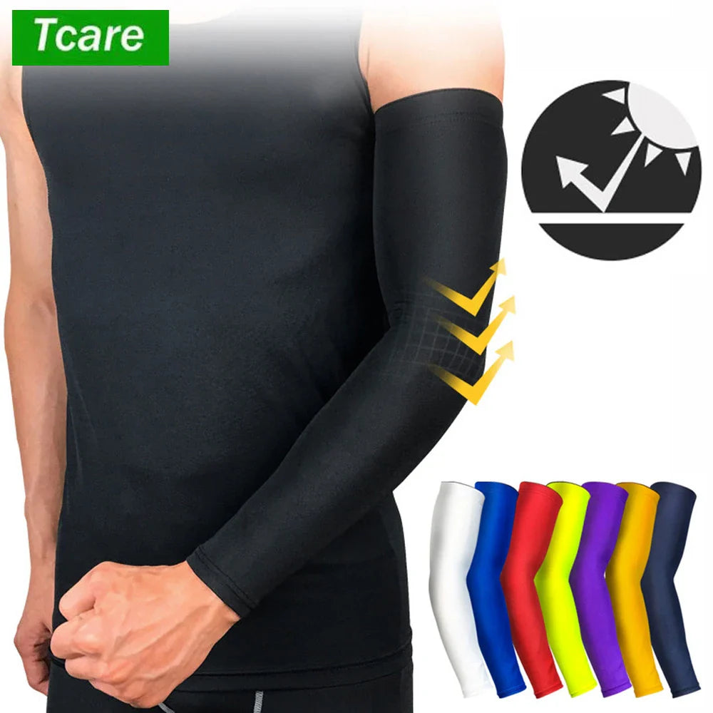 Povei Arm Compression Sleeve for Sports - UV Protection, Running, Basketball