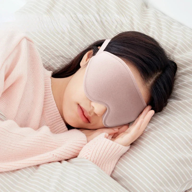 Povei 3D Memory Foam Sleep Mask Block Out Light Blindfold Face Mask Eye Shade