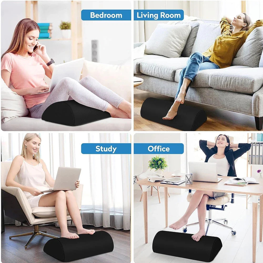 Povei Memory Foam Foot Rest: Office Desk Foot Stool for Support and Relaxation