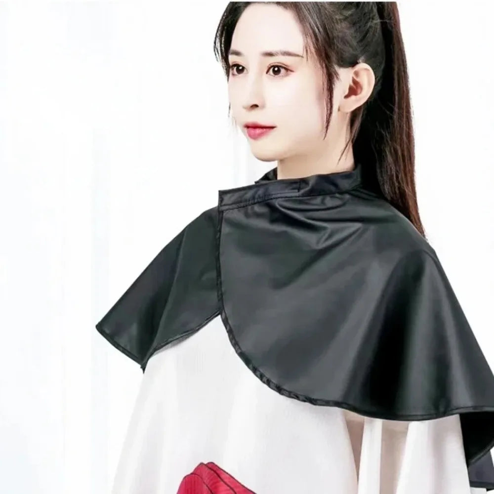 Povei Black Waterproof Hair Cutting Cape for Salon and Barber Use