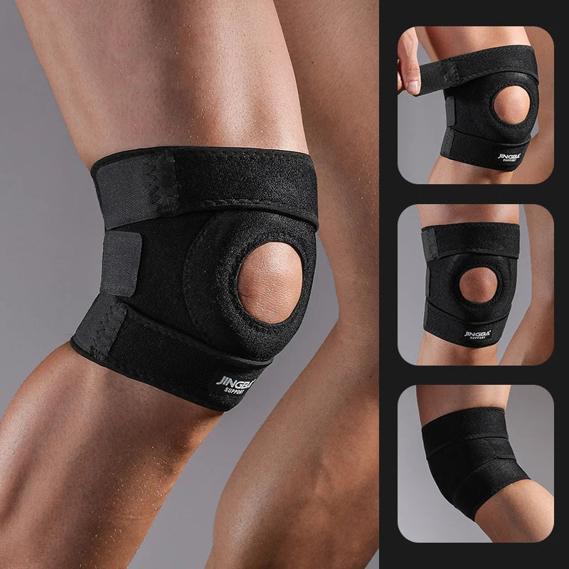 Povei Adjustable Compression Knee Support Brace for Sports - Stabilizing & Breathable