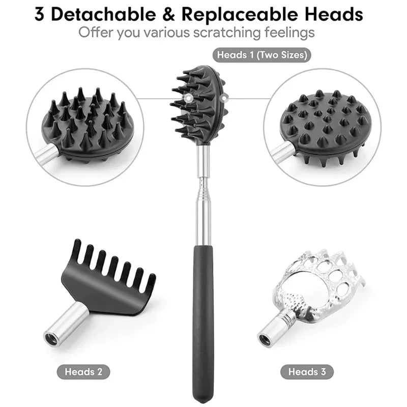 Telescopic Back Scratcher Set for Itch Relief and Relaxation - Povei Brand