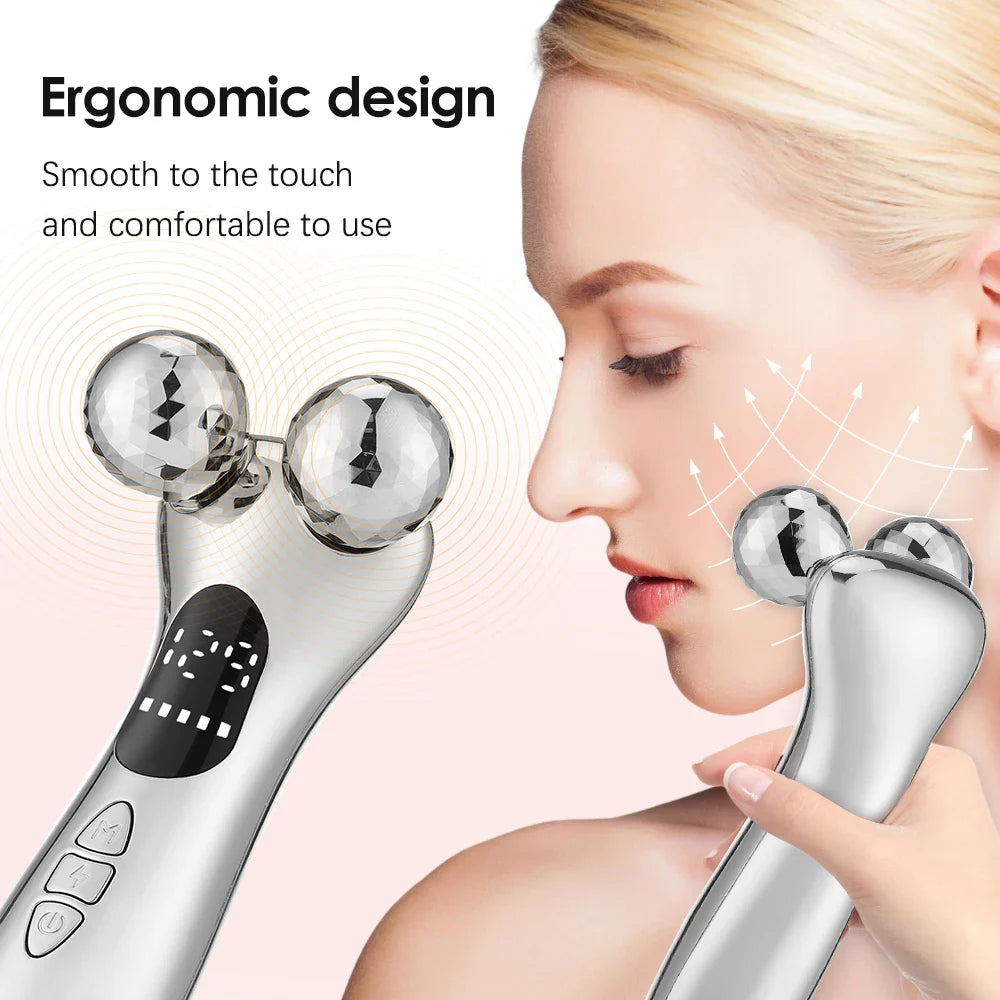 Povei Electric Facial Lifting Massager LED V-Face Double Chin Remover