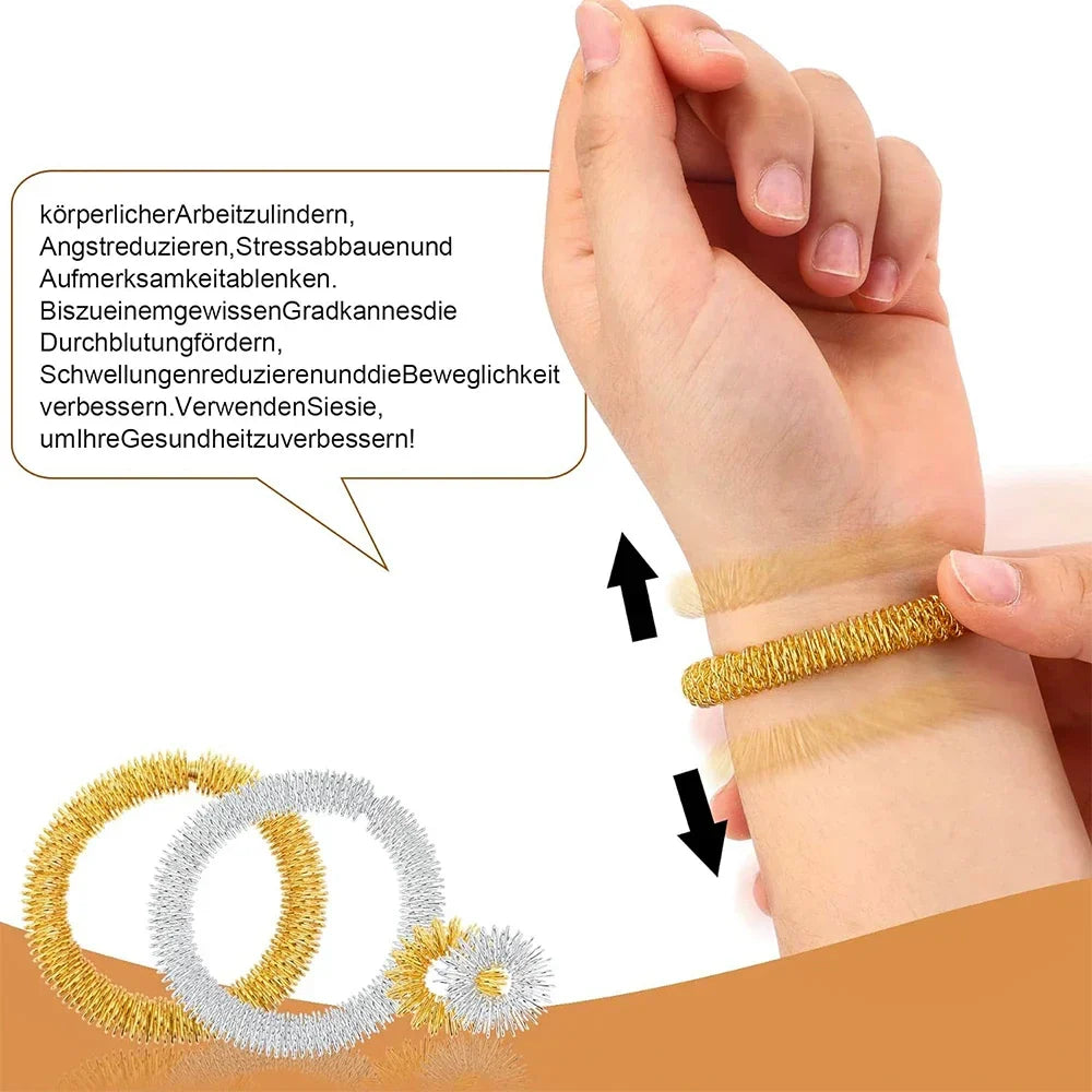 Povei Finger Roller & Spiky Wrist Ring Set for Anxiety Relief & Finger Relaxation