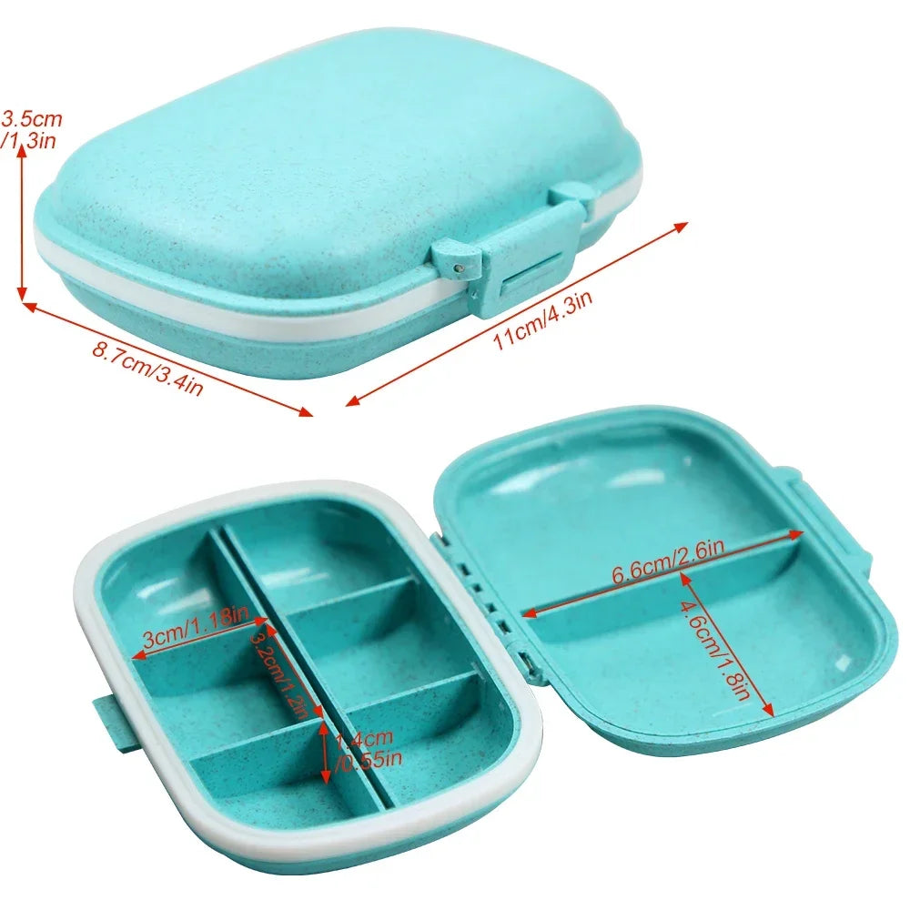 Povei Travel Pill Organizer: Compact 8-Compartment Portable Pill Case