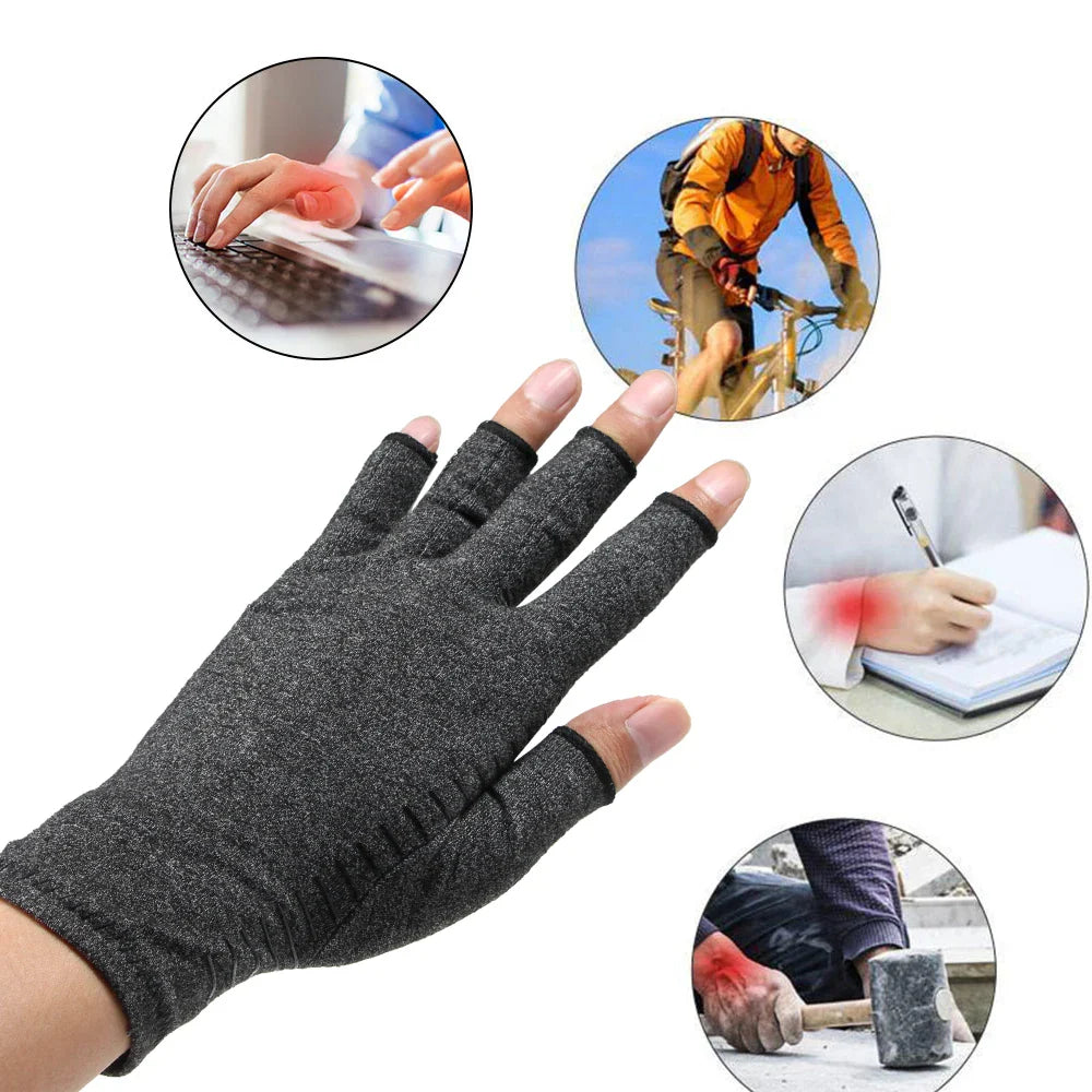 Povei Compression Arthritis Gloves: Joint Pain Relief, Wrist Support, Fingerless Glove