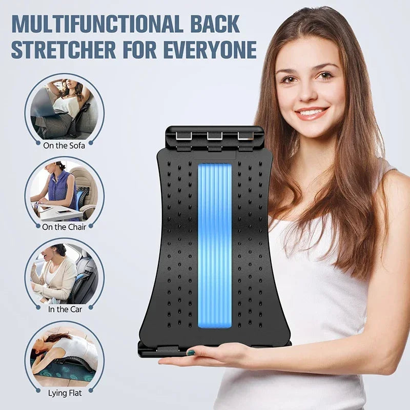 Povei 4-Level Adjustable Back Massager and Lumbar Support for Pain Relief