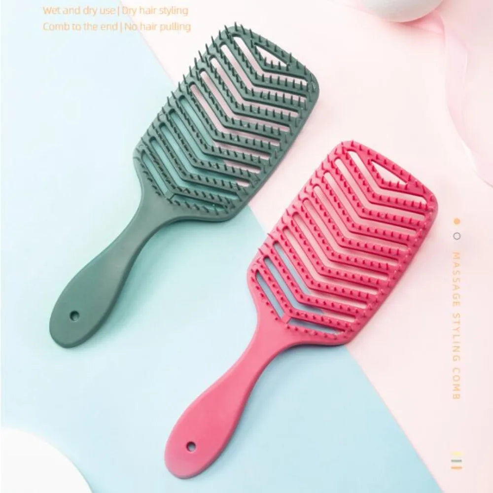 Povei V Shape Detangling Hair Brush for Curly Hair - Barber Comb Hair Styling Tool