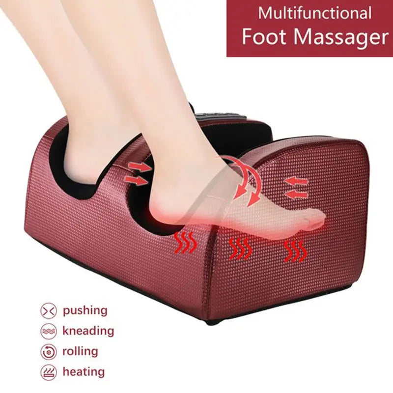 Povei Foot Spa Massager Air Compression Heat Vibration Shiatsu Leg Relaxation Machine