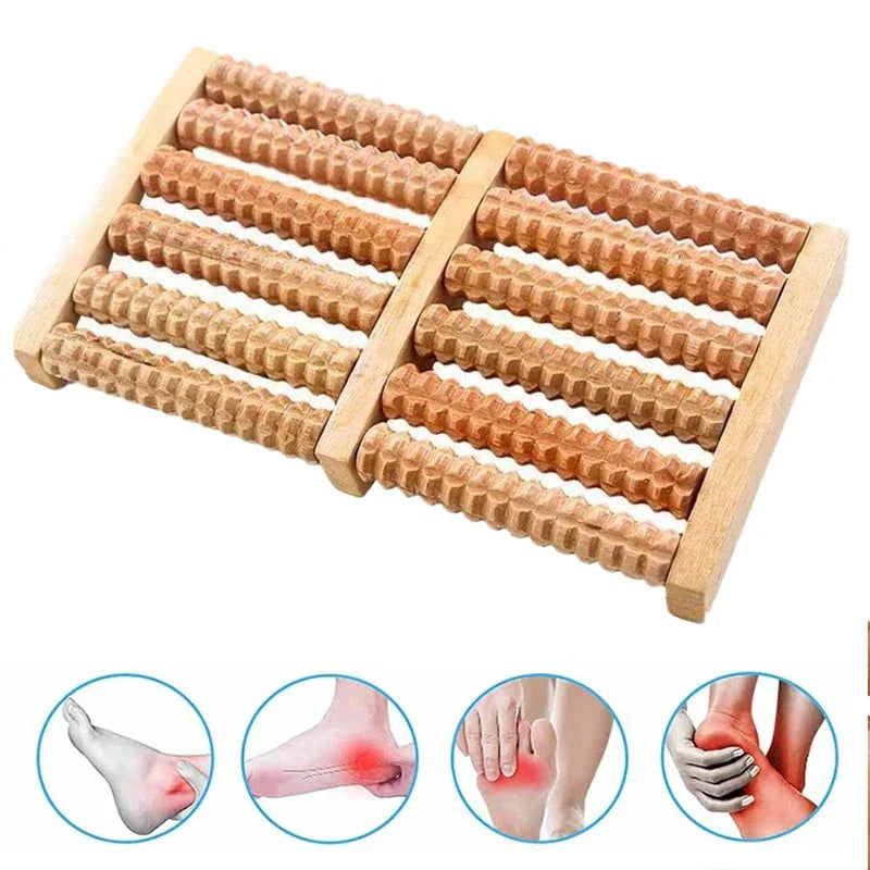 Povei Wood Foot Massager 3D Shiatsu Roller Muscle Relax Massager