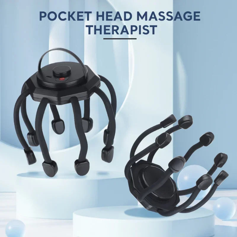 Povei Octopus Head Massager with Red Light Therapy - 5 Modes & 20 Contracts