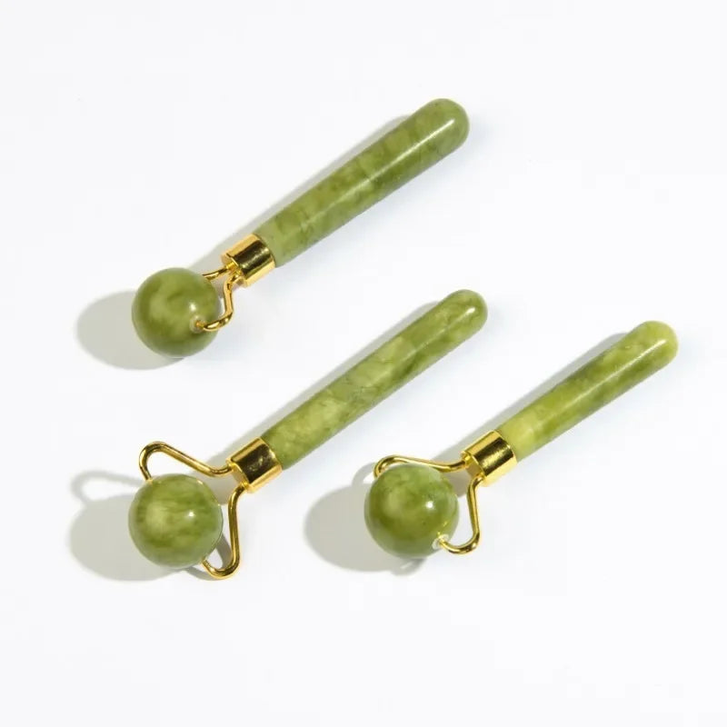 Povei Jade Roller & Gua Sha Set for Face & Body Massage