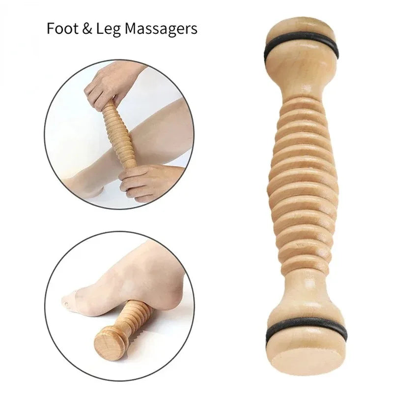 Povei Wood Foot Massage Roller for Plantar Fasciitis Relief