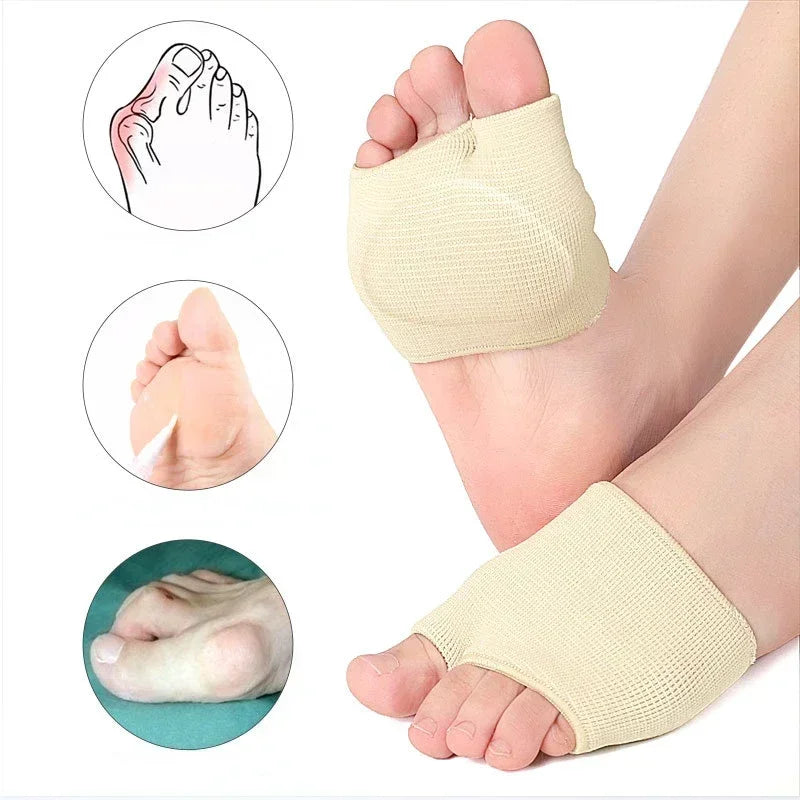 Silicone Metatarsal Sleeve Pads by Povei: Comfortable Toe Bunion Cushion and Forefoot Gel Protection