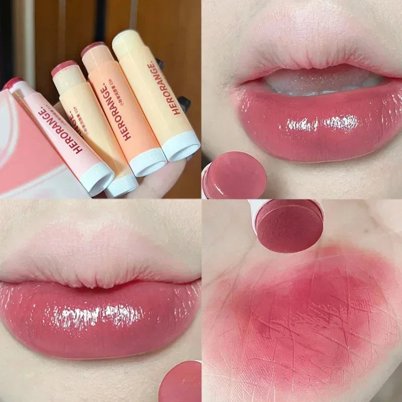 Povei Colored Lipstick Set 1/3PCS Moisturizing Long Lasting Lip Balm Waterproof Gloss