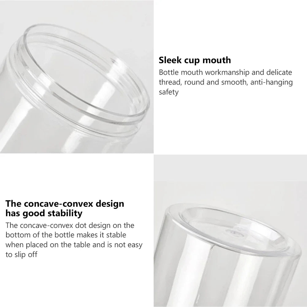 Povei Clear Plastic Storage Jar with Aluminum Lid - Various Sizes