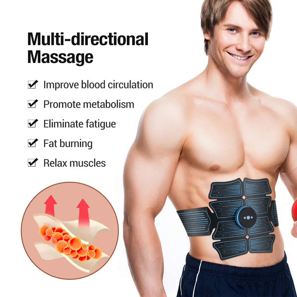 Povei Abs Stimulator Hip Trainer Rechargeable EMS Electrostimulator for Home Fitness