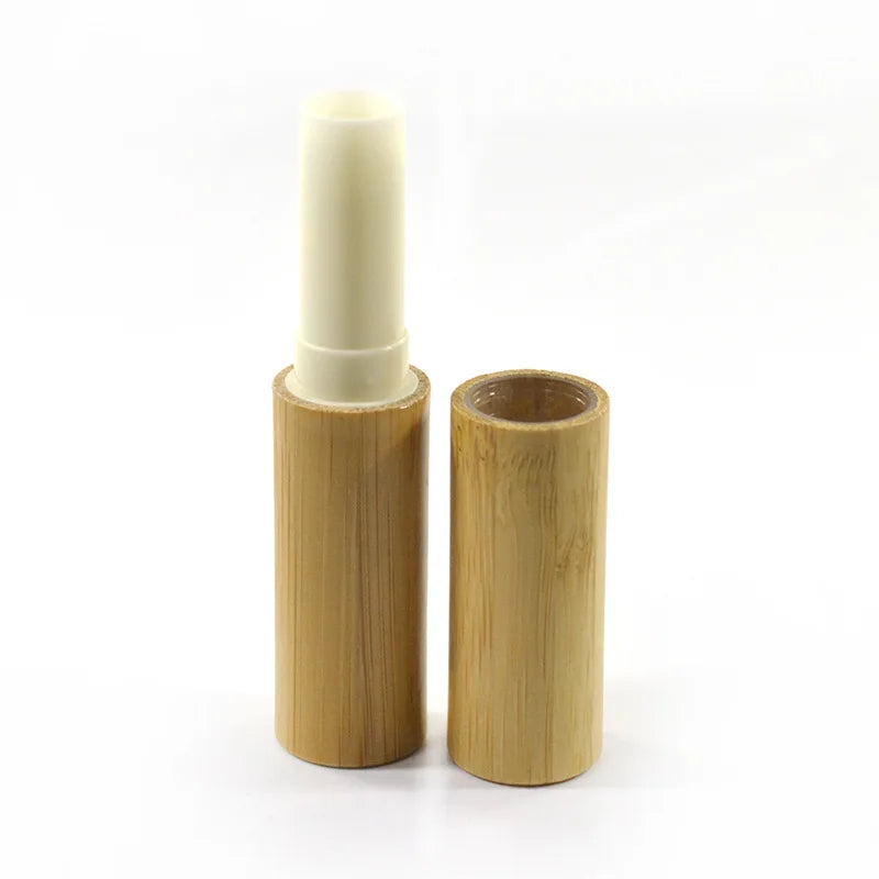 Povei Bamboo Lipstick Tubes: Refillable Cosmetic Containers for Lip Balm, Gloss, Deodorant