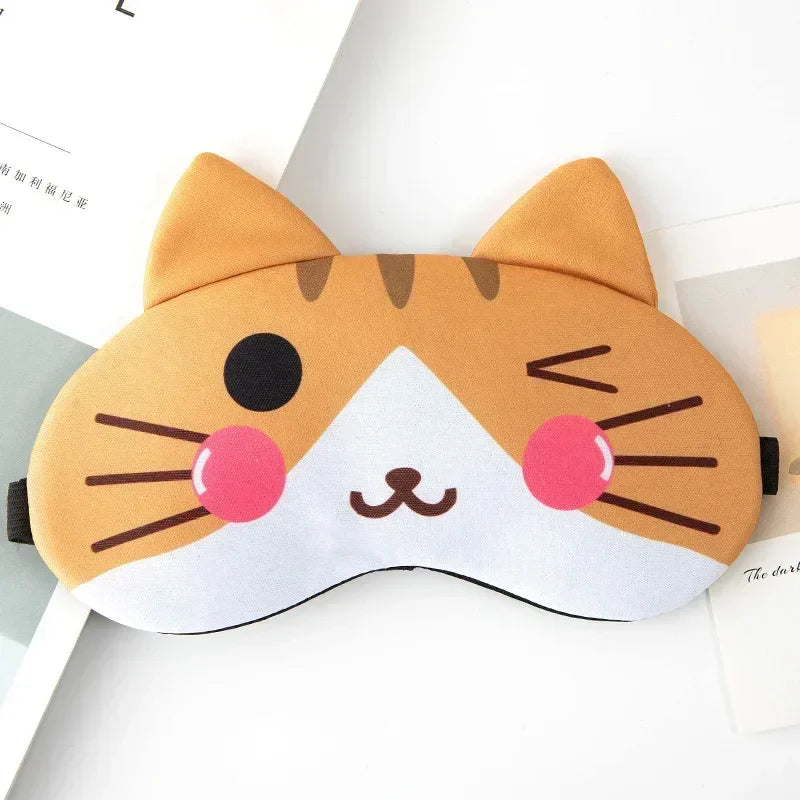 Povei Cat Eye Sleep Mask Plush Blindfold for Naps and Health