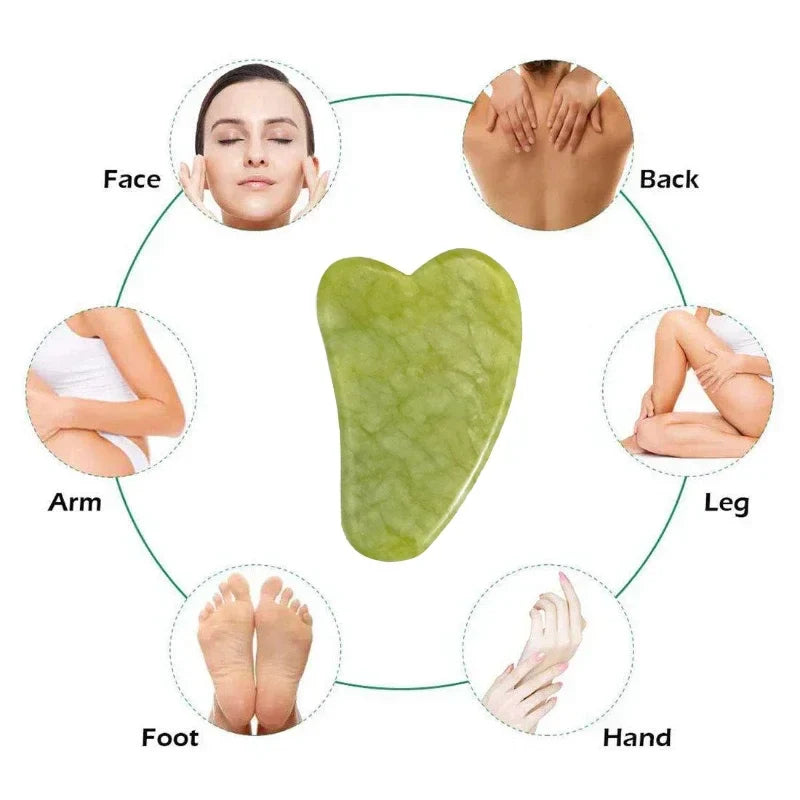 Povei Jade Roller & Gua Sha Set: Facial Massage Tool for Anti-aging & Skin Lifting