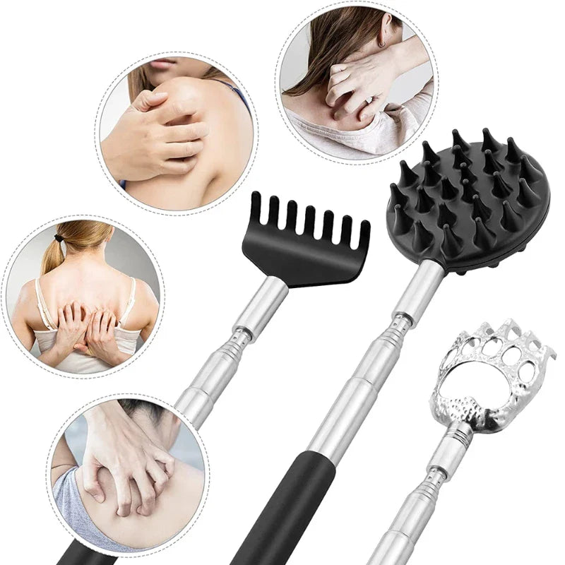 Povei Back Scratcher Set of 3 - Extendable Telescopic Massager Kit