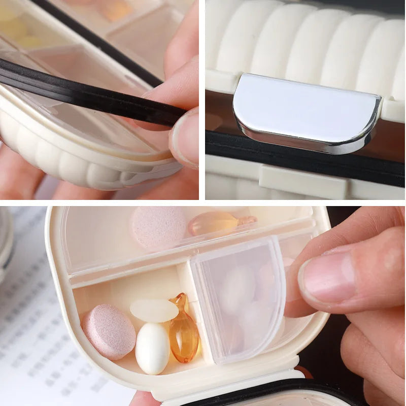 Povei Mini Pill Box Travel Medicine Organizer Jewelry Storage