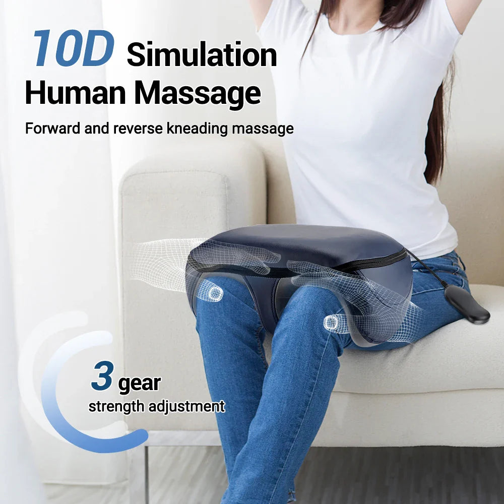 Povei Electric Calf Foot Massager | Heated Kneading Pressing Leg Massage with Remote Control