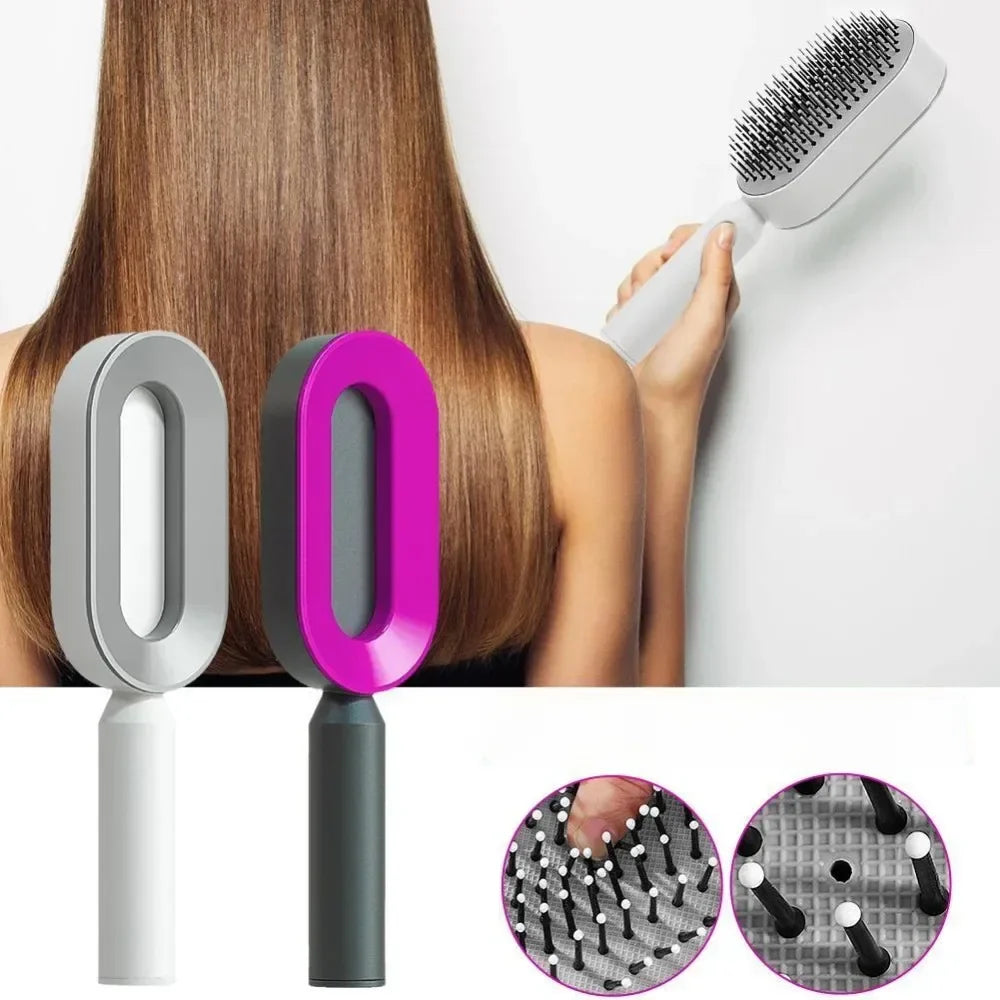 Povei Air Cushion Detangling Hair Brush Scalp Massager Comb - Salon Styling Tool