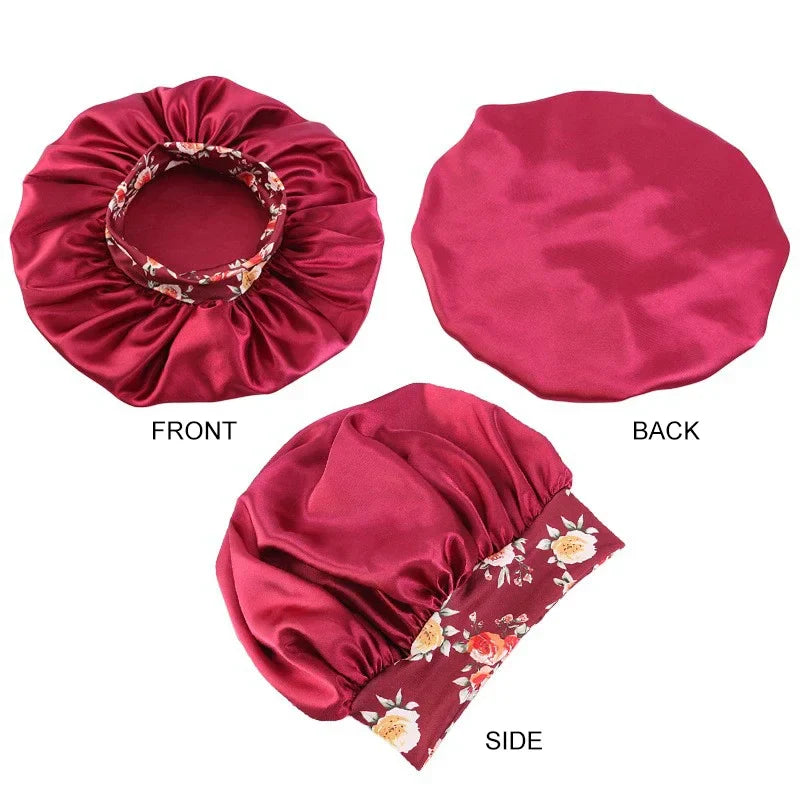 Povei Satin Nightcap Hair Care Bonnet for Women, Men - Comfortable Sleep Hat