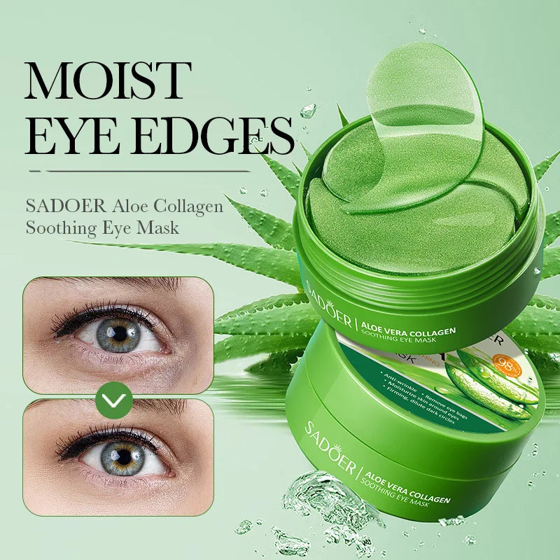 Povei Aloe Vera Collagen Eye Mask for Dark Circles and Wrinkles