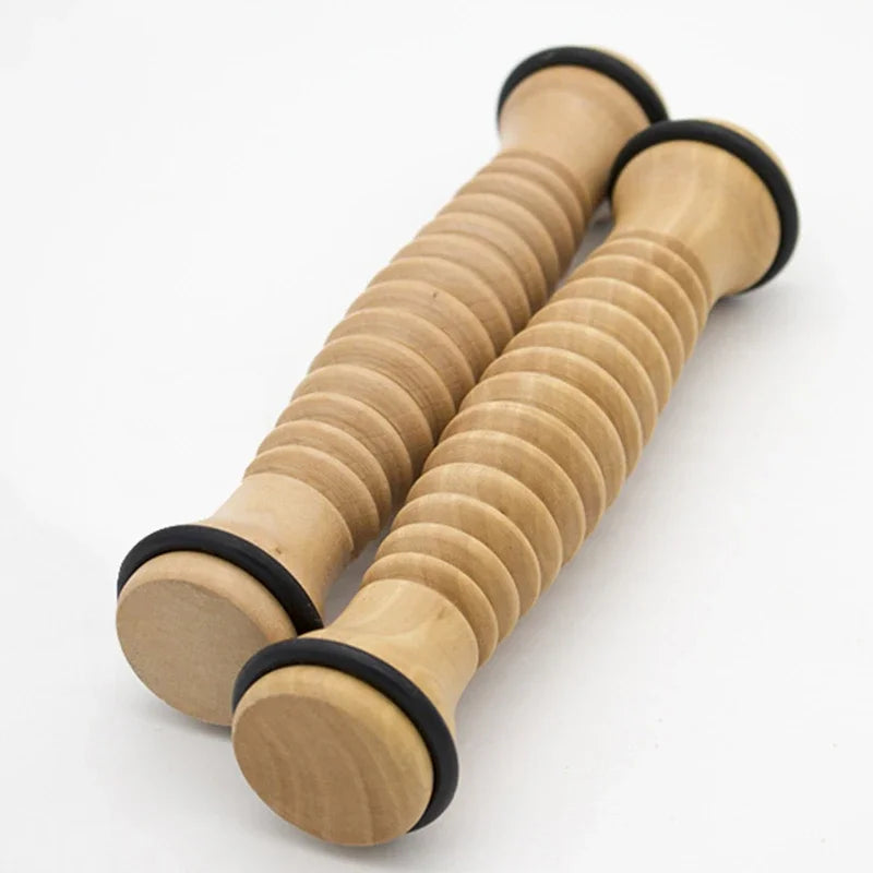 Povei Wood Foot Massage Roller for Plantar Fasciitis Relief and Stress Relief