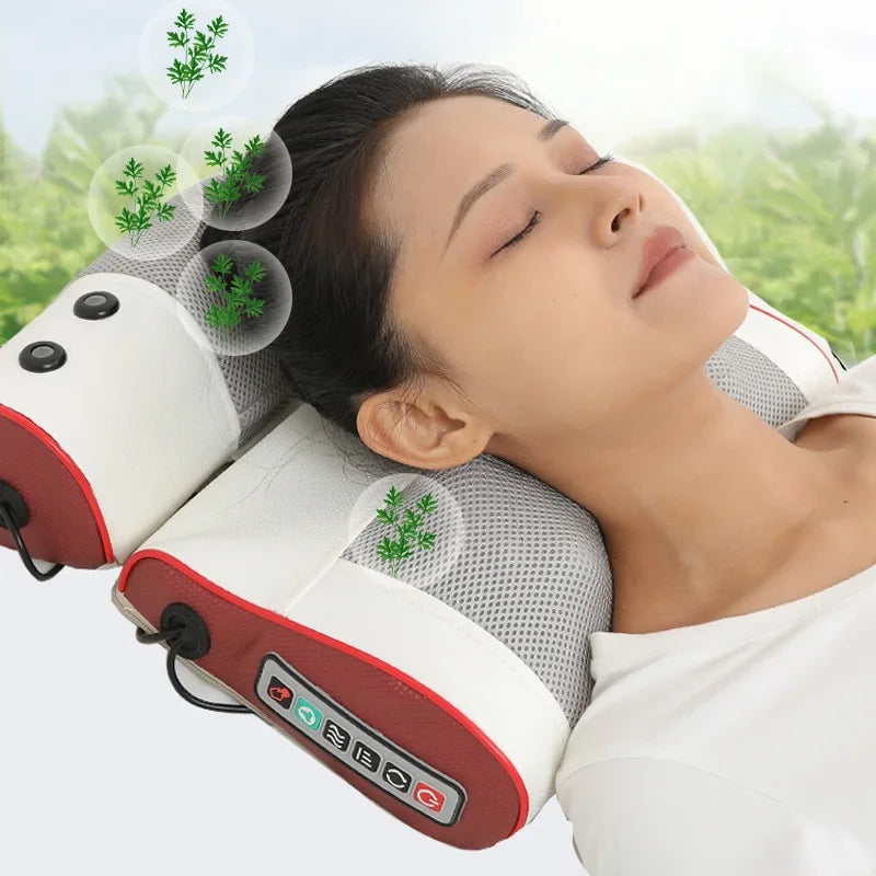 Povei Electric Neck Massager Pillow - Relaxation Massageador Device